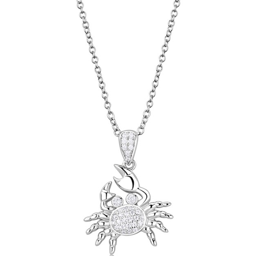 .925  Silver Zodiac Cancer Crab Necklace